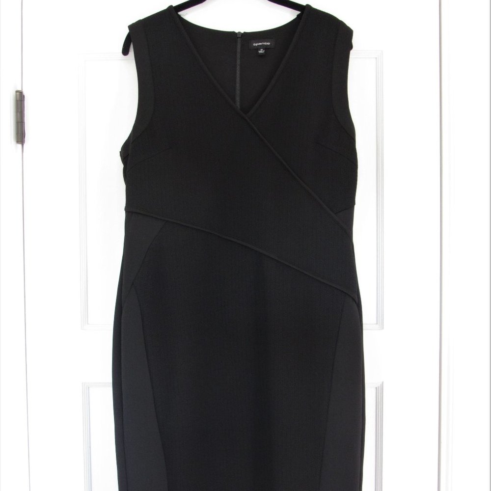 Spense Dress, Black, Sleeveless, LBD, Classic, Sheath, Size 14